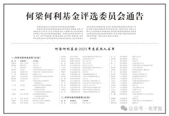 2025年度何梁何利獎揭曉，長春應化所楊秀榮獲化學獎，安工大曾杰獲青年創新獎